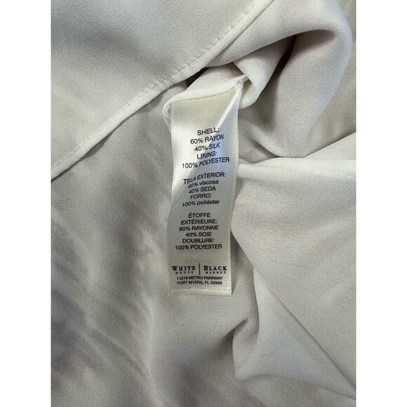 White House Black Market Silk Blend Burnout Blouse Size 0 Blush Ivory Romantic - Picture 5 of 6